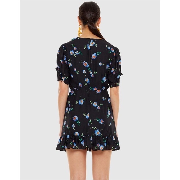 NEW TALULAH Azure Flounce Plunge Neck Mini Dress - Picture 4 of 10